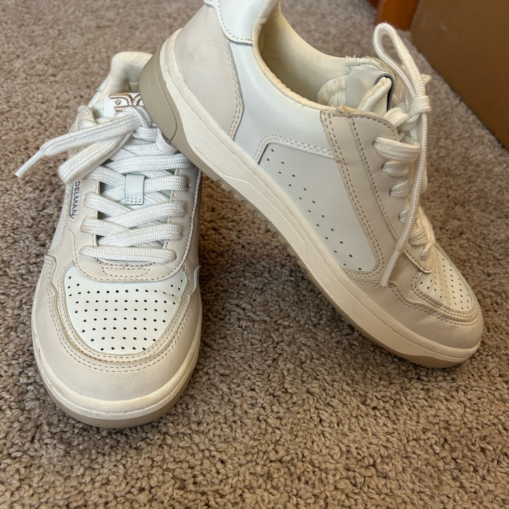 Sam Edelman Off-White Leather Sneakers